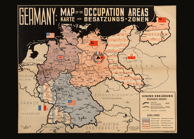 Germany Map Of The Occupation Areas Karte Der Besatzungs Zonen - Vrogue